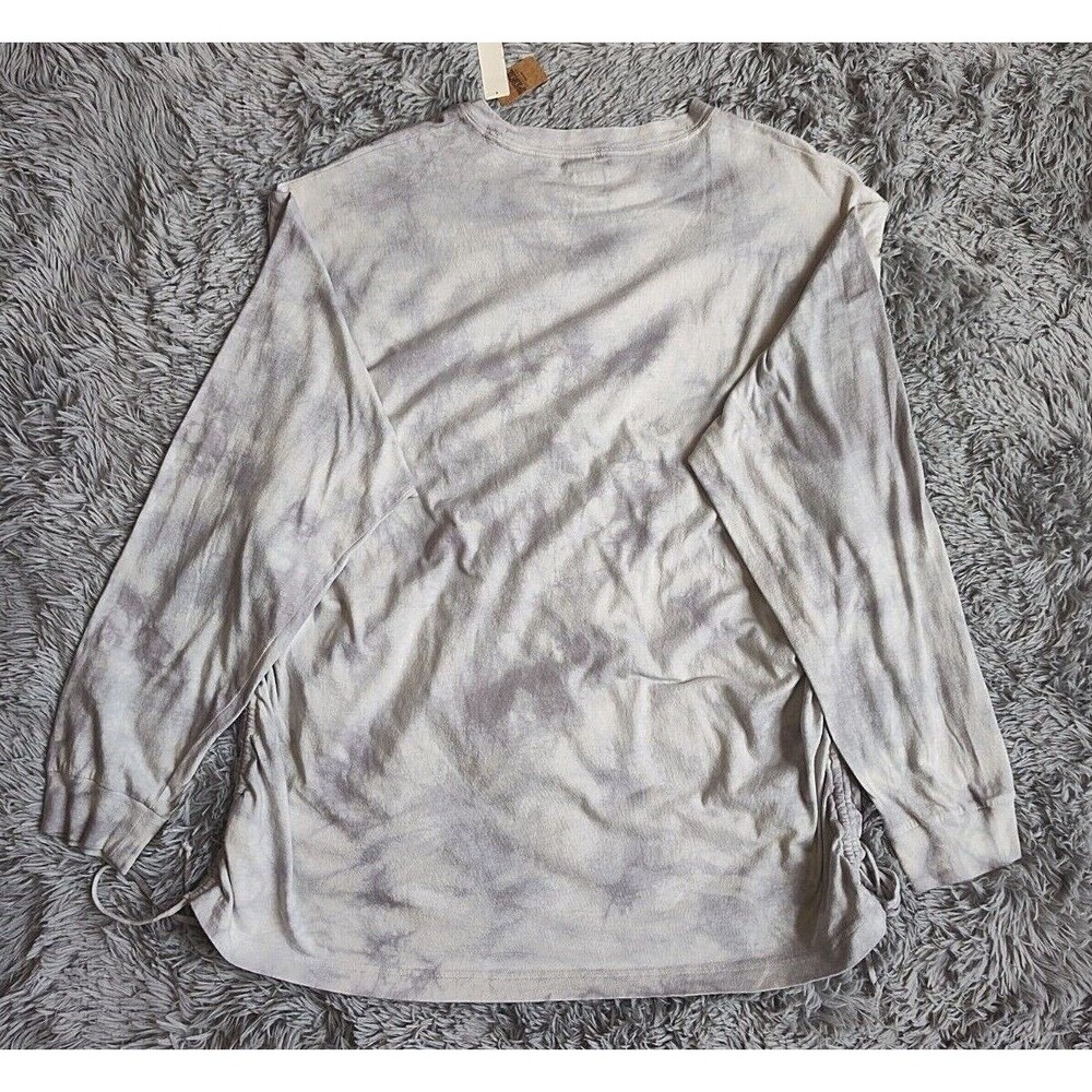 NWT PINK by Victoria Secret Long Sleeve Logo Ruched Sides T-Shirt, Sizes: XS -XL